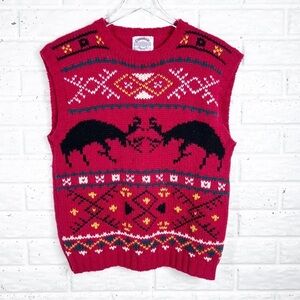 CAMBRIDGE DRY GOODS Heavy Knit Crewneck Sweater Vest | Deer